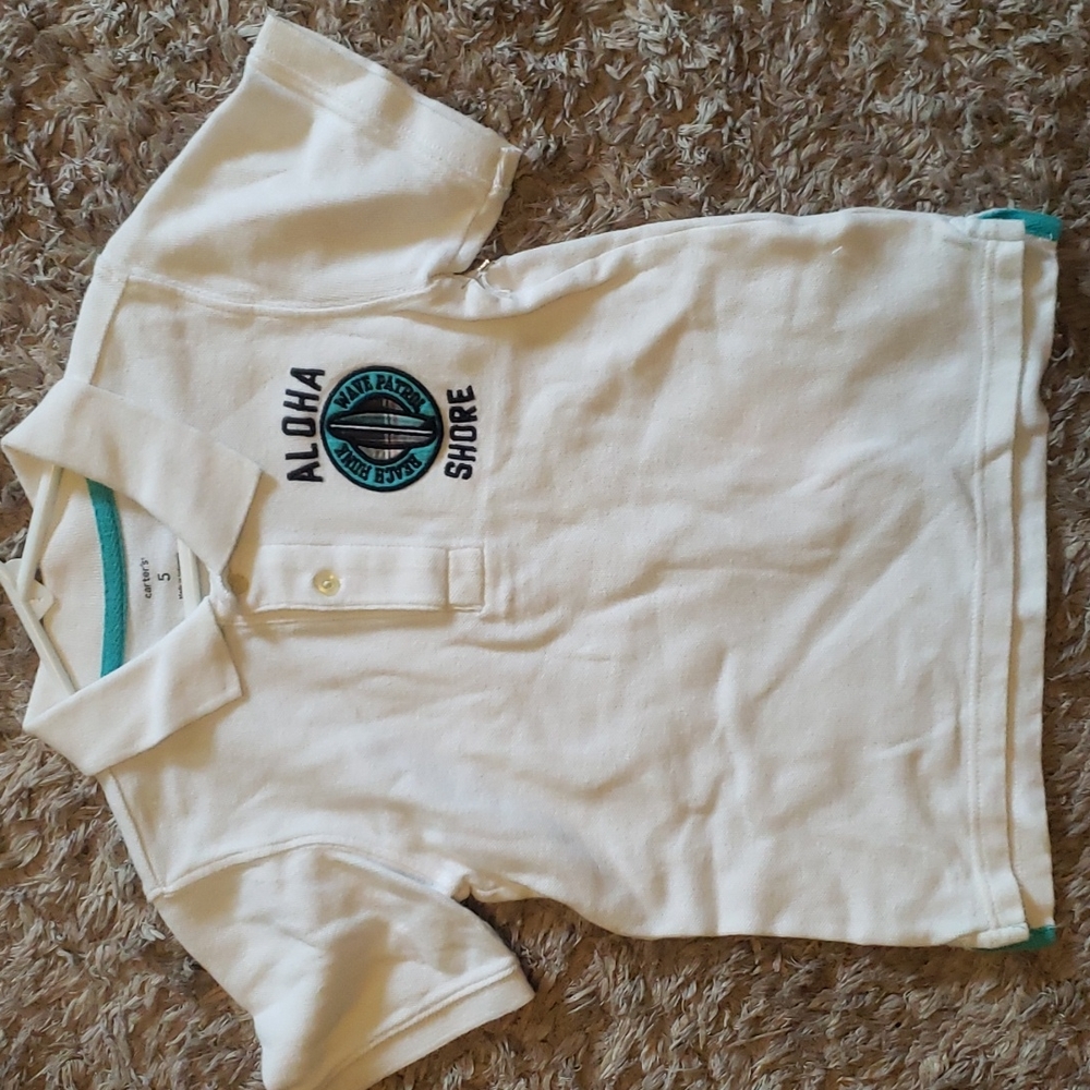 Carter's boys 5 white polo